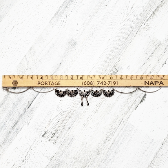 Mexico Sterling Black Onyx, MOP, Abalone Necklace. - Picture 14 of 16